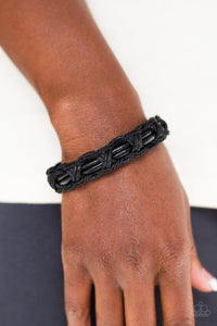 Paparazzi Dont WEAVE Me Hanging - Black Bracelet