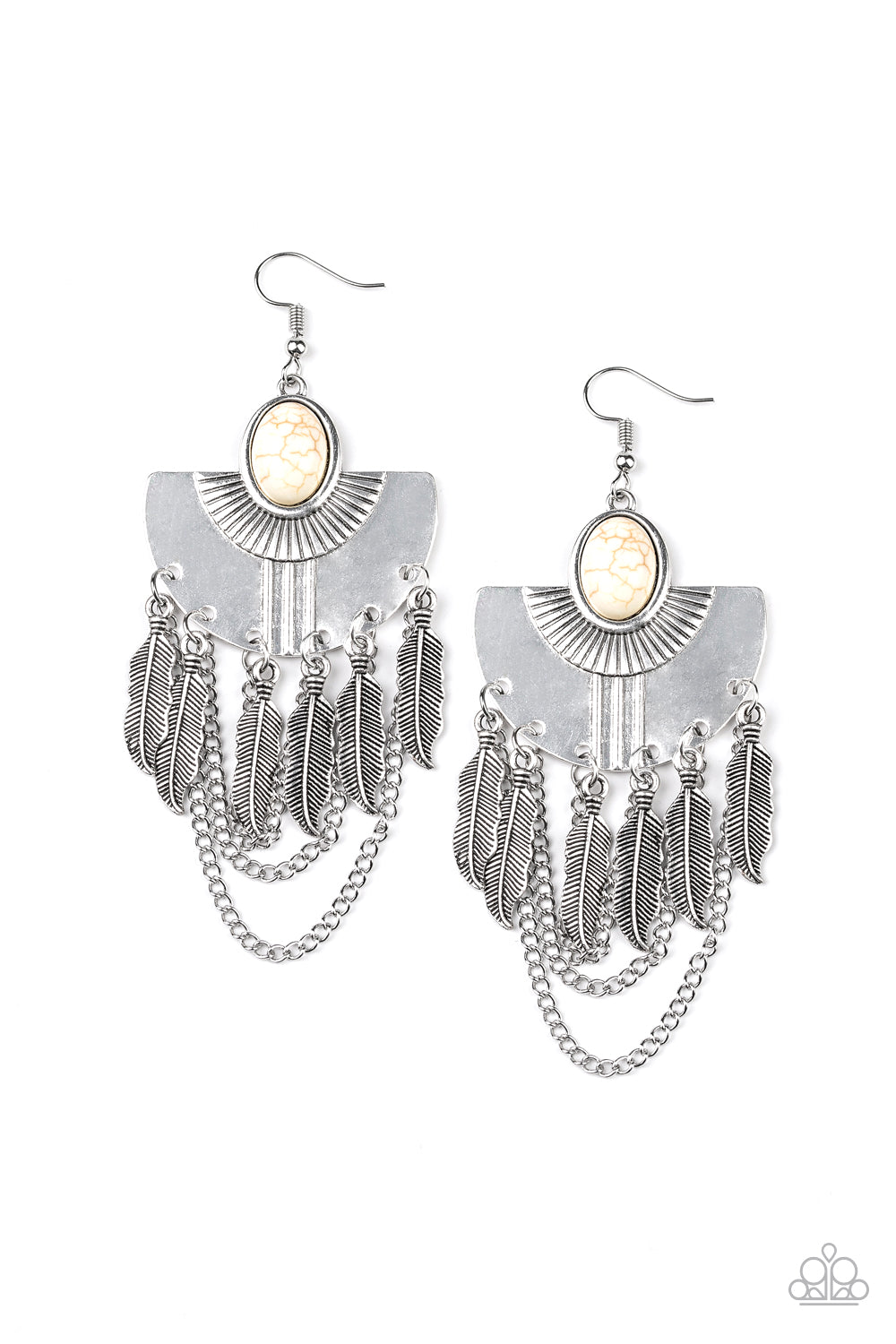 Paparazzi Sure Thing, Chief! - White Earrings