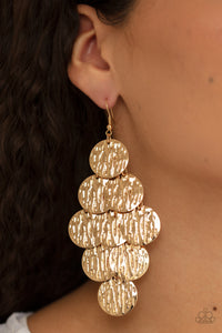 Paparazzi Uptown Edge - Gold Earring