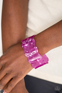 Paparazzi Retro Ruffle - Purple Bracelet