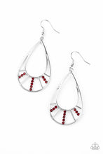 Load image into Gallery viewer, Paparazzi Line Crossing Sparkle - Red Earrings

