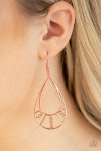 Load image into Gallery viewer, Paparazzi Line Crossing Sparkle - Copper Earrings
