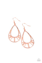 Load image into Gallery viewer, Paparazzi Line Crossing Sparkle - Copper Earrings
