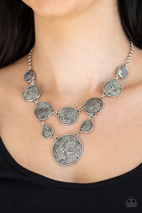 Paparazzi Metallic Patchwork - Silver Necklace