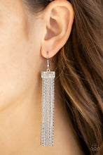 Load image into Gallery viewer, Paparazzi Twinkling Tapestry - White Earrings
