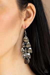 Paparazzi Resplendent Reflection - Black Earring