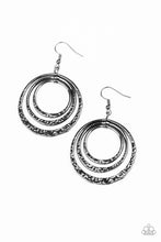 Load image into Gallery viewer, Paparazzi Metallic Ruffle - Black Earrings
