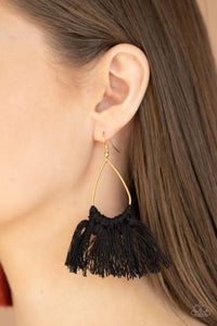 Paparazzi Tassel Treat - Black Earring