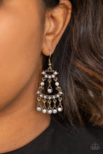 Load image into Gallery viewer, Paparazzi Chandelier Shimmer - Brass Earring
