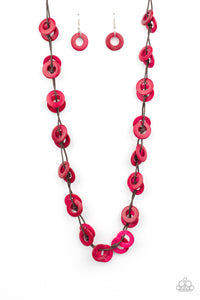 Paparazzi  Waikiki Winds - Pink Necklace