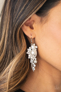 Paparazzi High-End Elegance - White Earrings