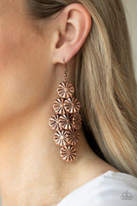 Paparazzi Star Spangled Shine - Copper Earrings