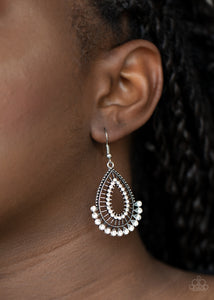 Paparazzi Castle Collection - White Earrings
