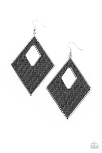 Paparazzi Woven Wanderer - Black Earring