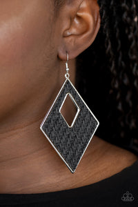 Paparazzi Woven Wanderer - Black Earring