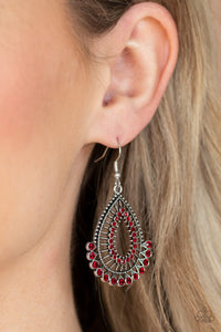 Paparazzi Castle Collection - Red Earring