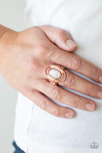 Paparazzi Peacefully Pristine - Rose Gold Ring