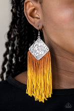 Load image into Gallery viewer, Paparazzi DIP The Scales - Yellow Earrings
