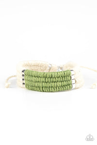 Paparazzi Hot Cross BUNGEE - Green Bracelet