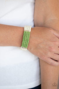 Paparazzi Hot Cross BUNGEE - Green Bracelet