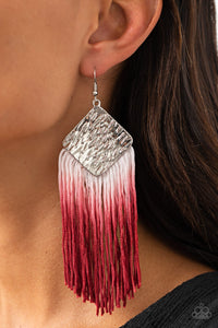 Paparazzi DIP The Scales - Red Earrings