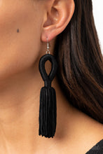 Load image into Gallery viewer, Paparazzi Tassels and Tiaras - Black Earring
