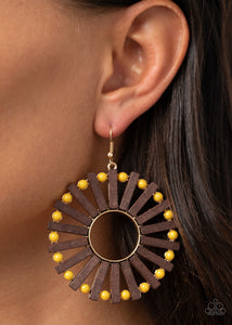 Paparazzi Solar Flare - Yellow Earrings