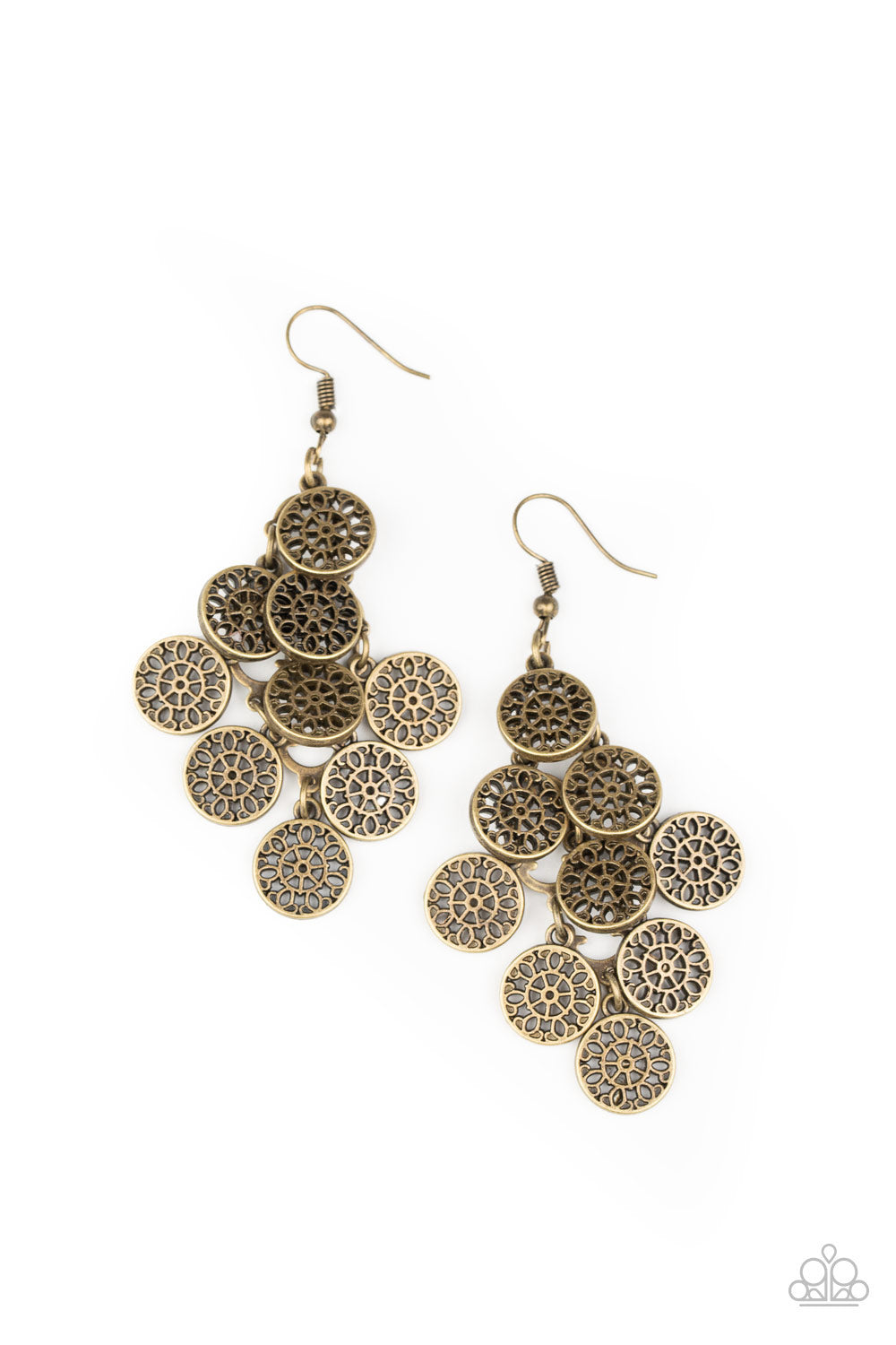 Paparazzi Blushing Blooms - Brass Earring