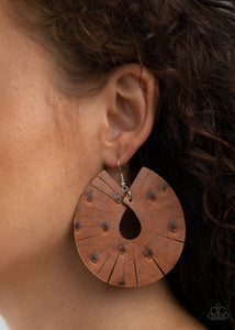 Paparazzi Palm Islands - Brown Earring