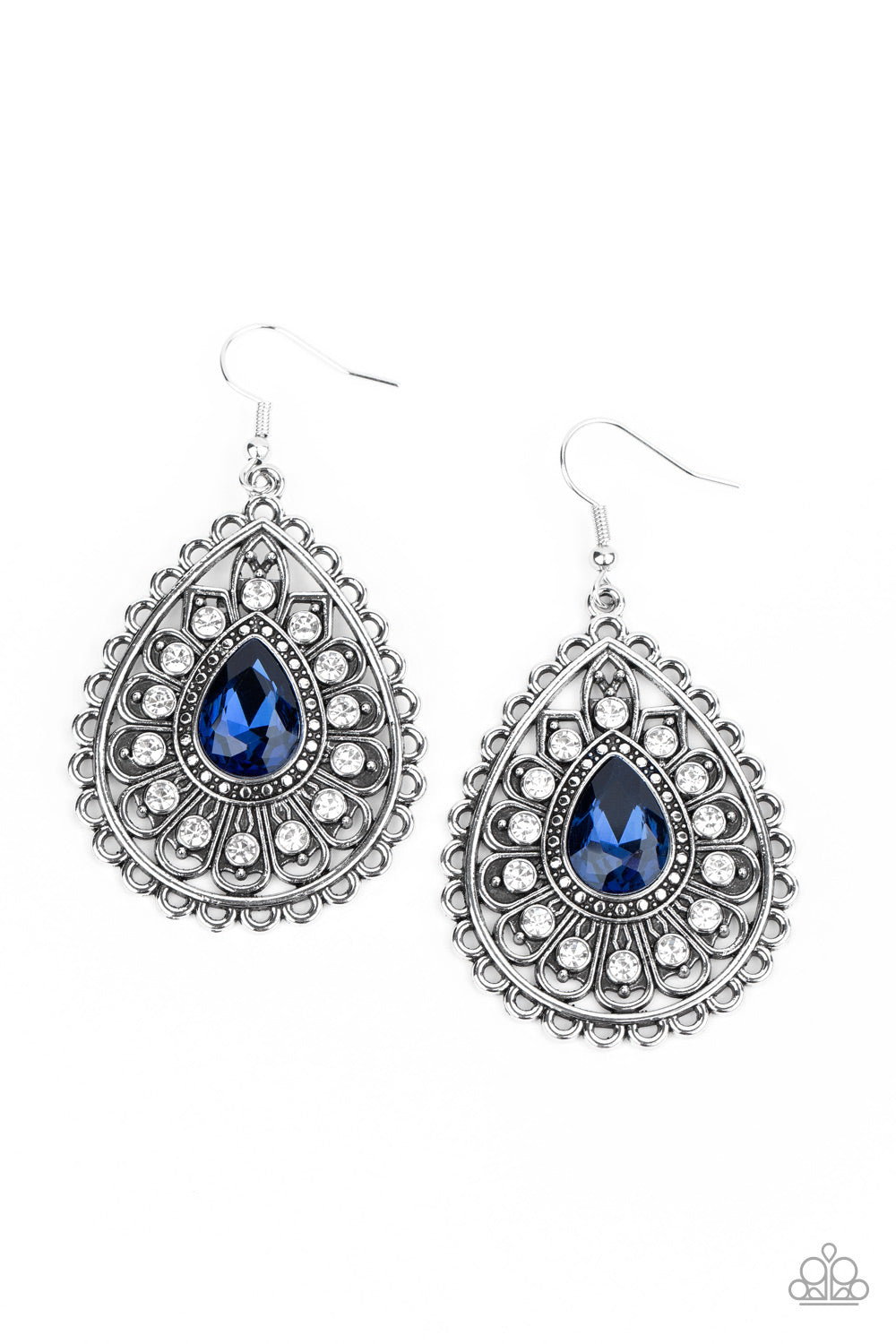 Paparazzi Eat, Drink, and BEAM Merry - Blue Earrings