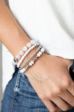 Load image into Gallery viewer, Paparazzi Layered Luster - White Bracelet
