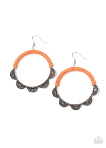 Tambourine Trend - Orange Earrings