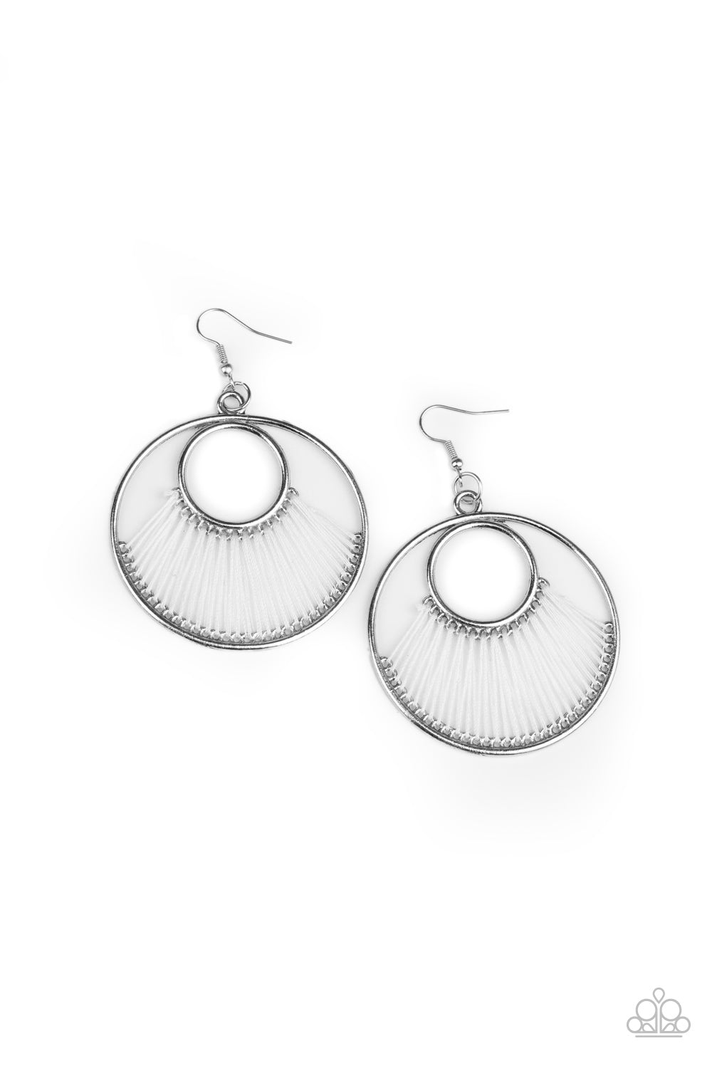Paparazzi Really High-Strung - White Earrings
