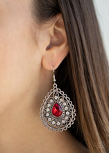 Load image into Gallery viewer, Paparazzi Eat, Drink, and BEAM Merry - Red Earring
