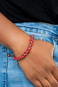 Paparazzi SUEDE Side to Side - Red Bracelet