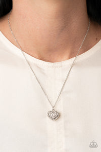 Paparazzi Heart-Warming Glow - White Necklace