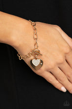 Load image into Gallery viewer, Paparazzi Heartbeat Bedazzle - Gold Bracelet
