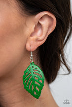 Load image into Gallery viewer, Paparazzi LEAF Em Hanging - Green Earrings
