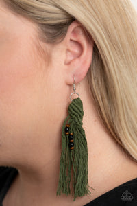 Paparazzi Beach Bash - Green Earrings