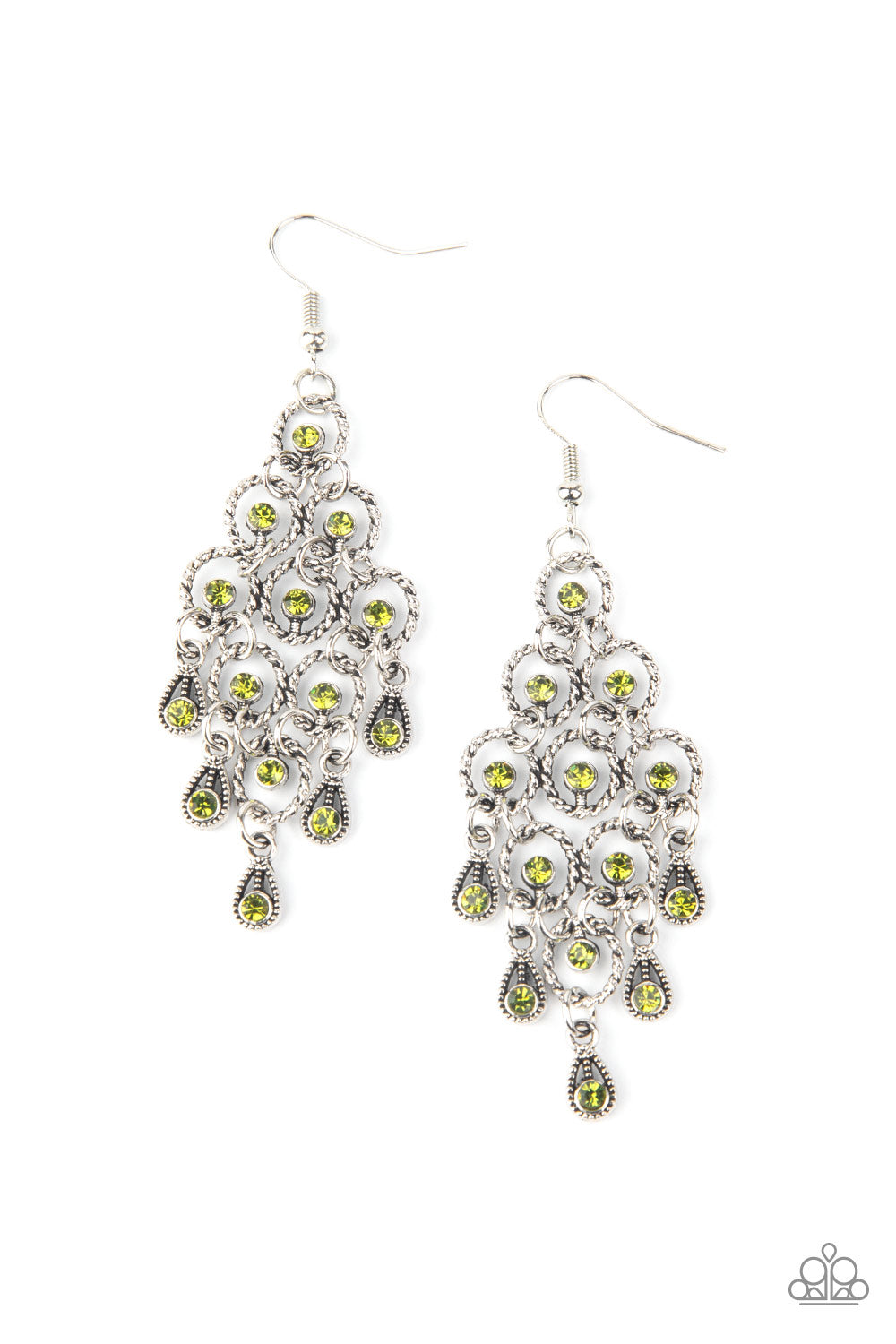 Paparazzi Chandelier Cameo - Green Earring