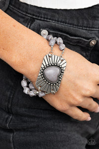 Paparazzi Sandstone Sweetheart - Silver Bracelet