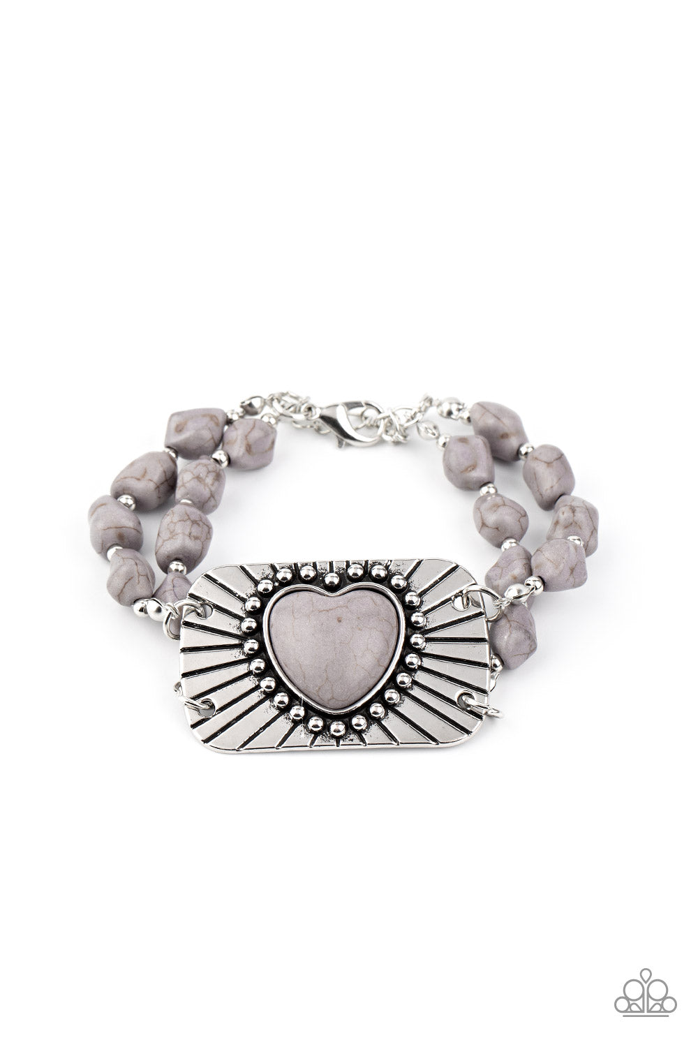 Paparazzi Sandstone Sweetheart - Silver Bracelet
