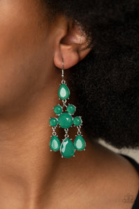 Paparazzi Afterglow Glamour - Green Earring