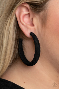 Paparazzi TWINE and Dine - Black Earring