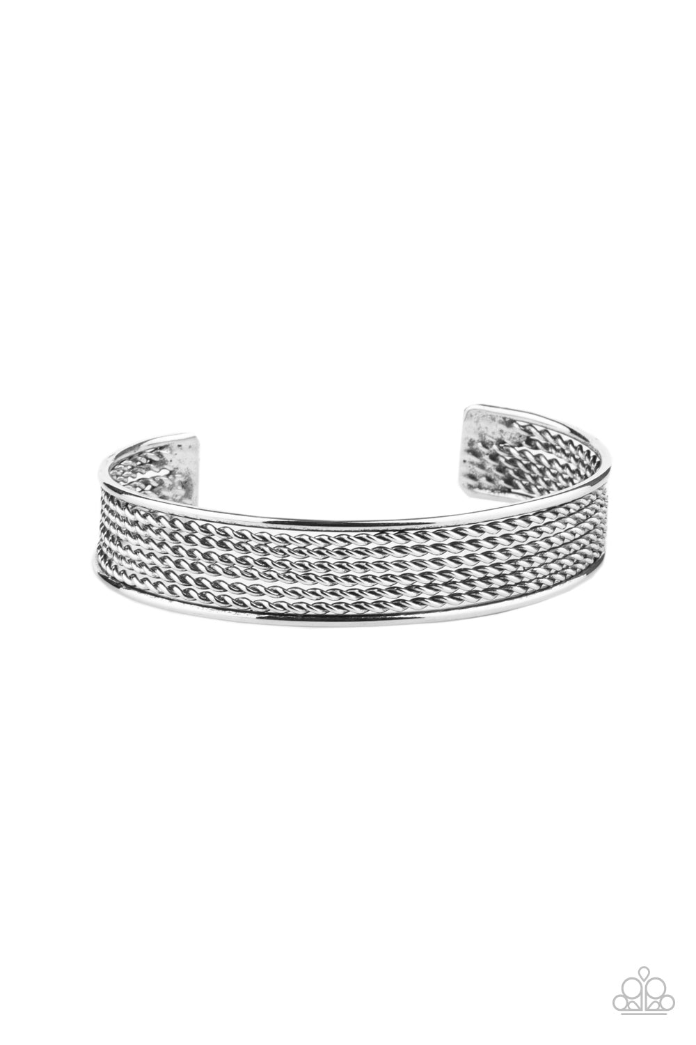 Paparazzi Risk-Taking Texture - Silver Bracelet