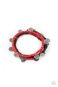 Paparazzi WOODnt Count It - Red Bracelet