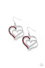 Load image into Gallery viewer, Paparazzi Double The Heartache - Red Earring
