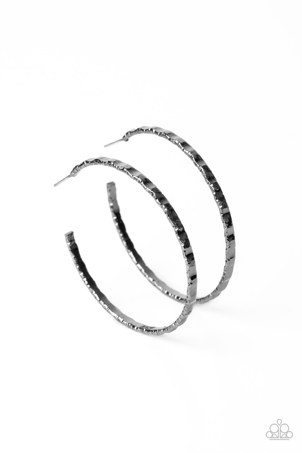Paparazzi Grungy Grit - Black Earrings