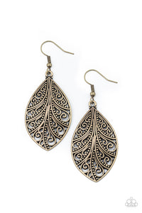 Paparazzi One VINE Day - Brass Earrings