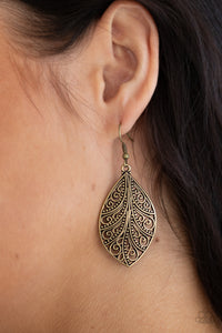 Paparazzi One VINE Day - Brass Earrings